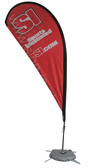 Flag banner with water tank base