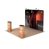 10ft Straight Portable Fabric Tension Exhibition Display Kits with Custom Graphic