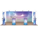20ft Straight Portable Fabric Tension Exhibition Display Kits with Custom Graphic