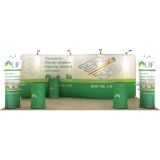 20ft Serpentine Portable Fabric Tension Exhibition Display Kits with Custom Graphic