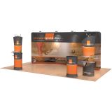 17ft Curved Portable Fabric Tension Exhibition Display Kits with Custom Graphic