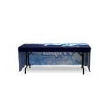 6ft(3)Full Length Sides Table Throws with Customs Dye-sublimation Full Color Printing, Right Corners