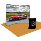 10ft Curved Ensemble Portable Fabric Tension Exhibition Display with Custom Graphic