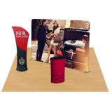 10ft Straight Portable Fabric Tension Trade Show Display with Custom Graphic