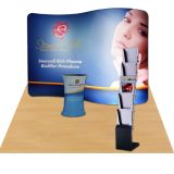 10ft Serpentine Portable Fabric Tension Exhibition Display with Custom Graphic
