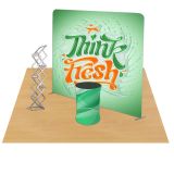 8ft Straight Portable Fabric Tension Exhibition Display with Custom Graphic