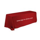 6ft(4) Full Length Sides Rectangular Table Throws with Custom Logo Imprint On Red
