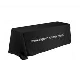 8ft(4) Full Length Sides Rectangular Table Throws with Custom Logo Imprint On Black
