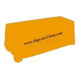 8ft(4) Full Length Sides Rectangular Table Throws with Custom Logo Imprint On Apricot