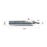 1 Flute Spiral Cutter with Angle for Mobile Phone Panel