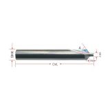 2 Straight Flutes Cutter with Angle for Mobile Phone Panel