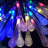 Solar Powered 20 LED String Light Water Drop Christmas Tree Landscape Lamp