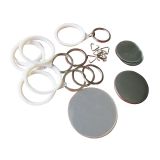 1000pcs Blank 44mm Mirror Button with Key-Chain Supplies