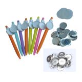 500pcs Color Mixing Ball Pen with 1" 25mm Button Badge Button Supplies Materials