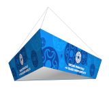 Tapered Triangle Tension Fabric Hanging Sign Tradeshow Display with Graphic