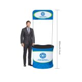 Curved Fabric Tension Promotion Counter with Custom Graphic