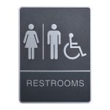 Male / Female / Disabled, Toilet, Restroom Signs With Braille, ABS New Material