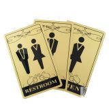 Male, Female, Male & Female, Toilet, Restroom Signs, Golden