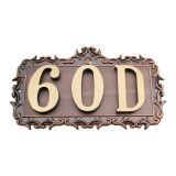 Custom House Office Apartment Number Sign Address Plaque Metal Copper (3 Letters or Numbers)