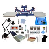 4 Color Screen Printing Press Kit Machine 2 Station Silk Screening Exposure DIY