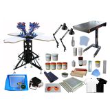 4 Color 4 Station Silk Screen Printing Kit Press Machine Flash Dryer DIY Tools