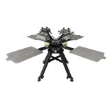 4 Color 4 Station Micro-Registration Screen Printing Machine with Alum Plate