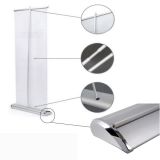 31.5"W x 79"H Silver Cap Broad Base Roll Up Banner Stand (Stand Only)