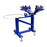 Micro-adjust 4 Color 1 Station Screen Printing Printer Rotary Frame & Metal Stand