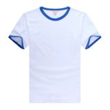 Screen Printing Blank Combed Cotton T-Shirt with Rim Colorful for Children,10pcs/pack