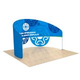 10ft C Shape Back Wall Display with Custom Sing Sided Fabric Graphic