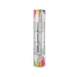 80" Round Portable Aluminum Spiral Tower Display Case with Shelves, Top light and Custom Panels