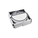 81.1" Semi-Circle Portable Aluminum Spiral Tower Display Case with Shelves, Top light and Clear Panels