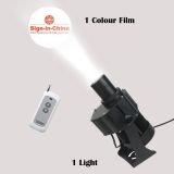 US Stock, 80W Outdoor Black Remote Control LED Gobo Projector Advertising Logo lamp (with Custom 1 Color Rotating Glass Gobos) Meanwell Driver