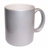 CALCA 11 OZ Metallic Silver Sublimation Mug with Orca Coating for Sublimation Printing
