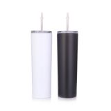 CALCA 20oz Skinny Tumbler Stainless Steel Insulated Water Bottle Double Wall Vacuum Travel Cup With Sealed Lid and Straw, 25pcs/ctn
