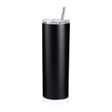 CALCA 10pcs 20oz Sublimation Blank Skinny Tumbler Stainless Steel Insulated Water Bottle Double Wall Vacuum Travel Cup With Sealed Lid and Straw (Matte Black)