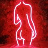 CALCA Lady Back LED Neon Sign Lamps Art Decorative Lamps (Pink),Size- 19.7 X 10.4 inches