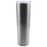 CALCA 10PCS 30oz Sublimation Blank Sliver Skinny Tumbler Stainless Steel Insulated Water Bottle Double Wall Vacuum Travel Cup With Sealed Lid and Straw