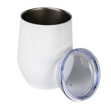 US Stock- 2PCS 12oz White Stainless Steel Red Wine Tumbler Mugs with Direct Drinking Lid