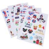 5pcs CALCA A4 DTF UV Printing Christmas DIY Stickers for Water Bottle, Phone Case, Laptop, Skateboard, Guitar, Wall Window