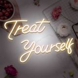 CALCA Warm White Treat Yourself Neon Sign Led Neon Light Signs 19.7 x 8.3+23.6 x 11.4 inches for Wall Decor