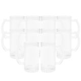 US Stock, CALCA 24 Pack 16oz Clear Sublimation Glass Mugs Blanks Bulk Mugs with White Patch,Thick Glass Beer Mug(Local Pick-Up)