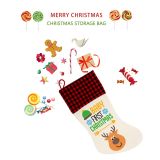US Stock, CALCA 10PC 19.7" x 10.24" Sublimation Cotton and Linen Plaid Style Christmas Decoration Christmas Tree Hanging Socks Personalized Christmas Gift Socks