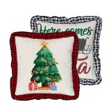 CALCA Pack of 10 17.72" X 17.72" Sublimation Blank Linen with Plaid Ruffles Decorative Pillowcases