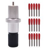 Blade Holder Base 46.5mm Length with 15pcs 45 Degree Vinyl Fabric Cutting Blades for Roland Vinyl Cutter, OEM