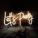 CALCA LED Neon Sign Let´s Party Sign USB 5VDC Size- 16.9X7.28 inches (Warm white)