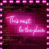CALCA LED Neon Sign This must be the place Sign 12VDC Size- 23.2X7.5+ 23.2X9.2inches (Pink)