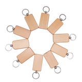 US Stock, CALCA 20 Pcs Rectangle Blank Wood Keychain Key Tags Personalized Wood Accessories Gifts