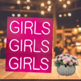 CALCA LED Neon Sign GIRLS Sign USB 5VDC Size- 13X10.6inches(Pink)