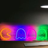 CALCA Ghost Neon Signs Specter LED Lights Sign Gamer Room Retro finger heart Sign USB 5VDC Size- 16.9X4.72inches